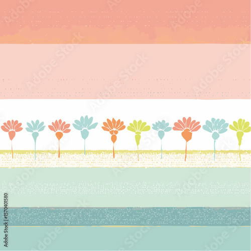 dusty blush mini-floret stripe with muted rose tones and delicate floral row repeats