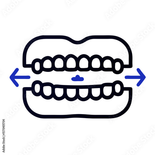 Orthodontic treatment diagram representing dental teeth alignment process