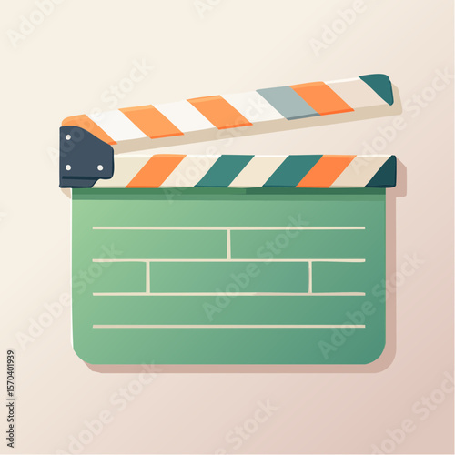 layered paper-cut clapperboard with dimensional slate detail and crafted film aesthetic