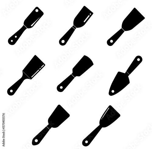 Putty knife vector silhouette.