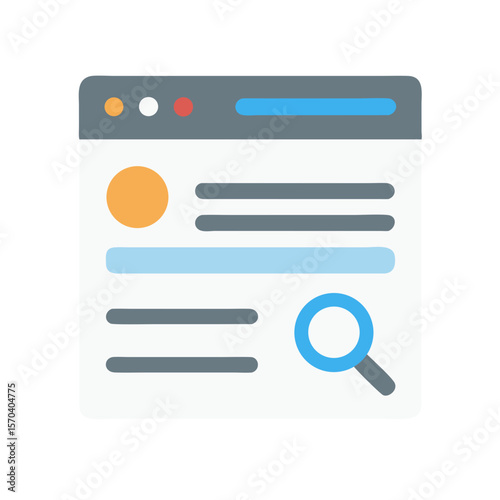 Simple flat style internet search result display icon