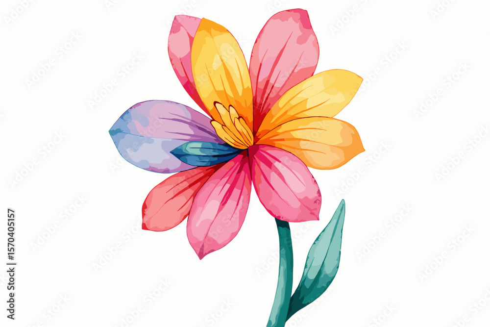 Naklejka premium Groovy Retro Flowers Pack | Colorful Floral Vector Set