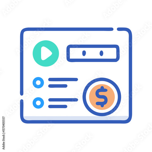 Dashboard panel depicting video analytics and monetization metrics display