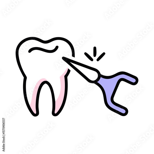 Tooth extraction icon on White Background in flat style