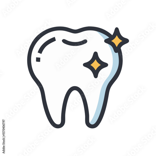 Clean and Sparkling Tooth: Dental Health and Hygiene Concept