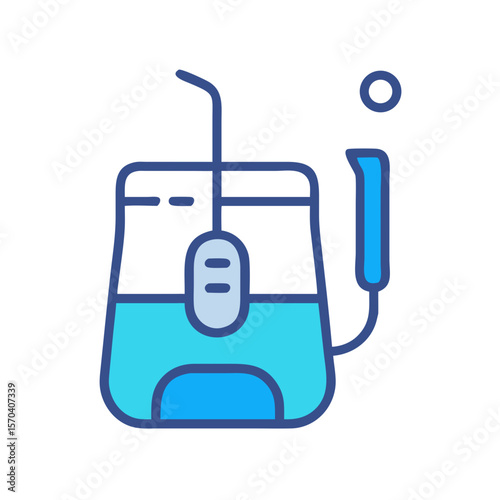 Illustration of electric dental water flosser on White Background