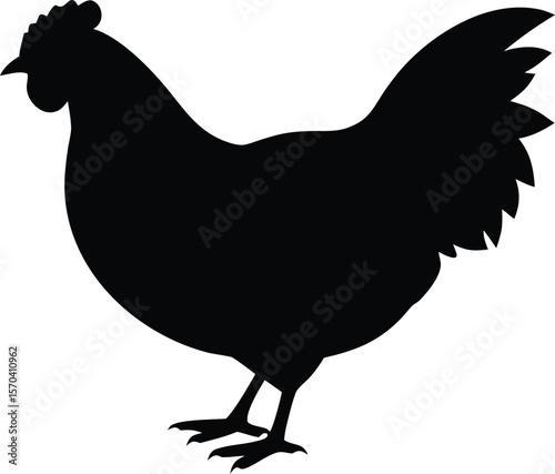 chicken silhouette vector minimal poultry clipart