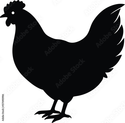 chicken silhouette vector for logo and branding use