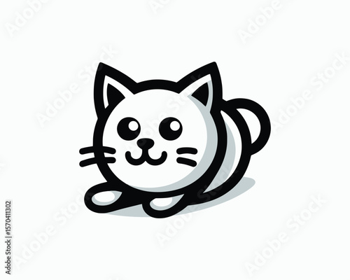 Bold Playful cartoon cat mascot vector illustration