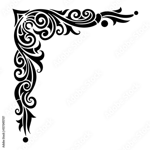Ornate Vintage Corner Ornament Design Element