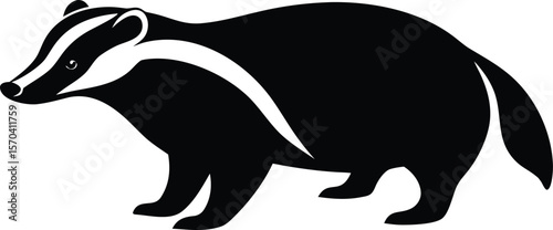 badger silhouette vector minimal forest animal clipart