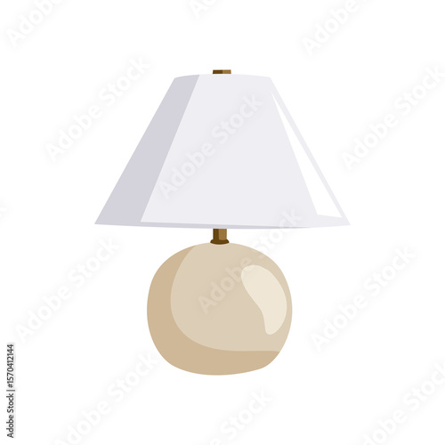 Vector illustration of various modern table lamps with ceramic and wooden bases. Ideal for interior design, lighting concepts, furniture catalogs, or home decor projects.