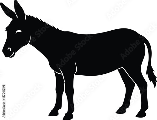donkey silhouette vector minimal livestock clipart