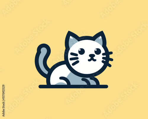 Fierce Playful cartoon cat mascot vector illustration