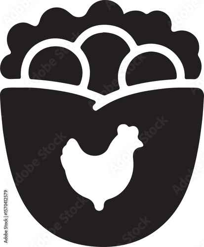 Silhouette vector of a falafel pita icon, representing Middle Eastern street food in a minimal black graphic style.