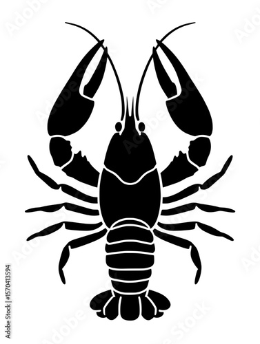 crayfish centered against a solid white background