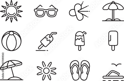 Hand-Drawn Summer Icon Bundle – EPS, SVG, PNG

