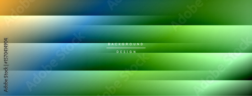 Abstract gradient background. Horizontal stripes blend green, blue, gold hues. Minimalist design with text elements present. Smooth transitions create visual appeal.