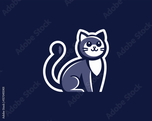 Adorable feline mascot vector illustration adorable