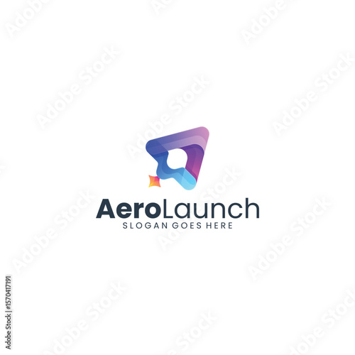 Gradient Modern Aero Launch Logo Design
