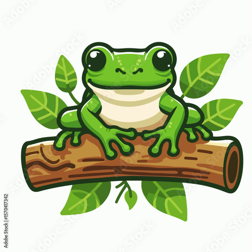 tree frog cartoon vector illustration