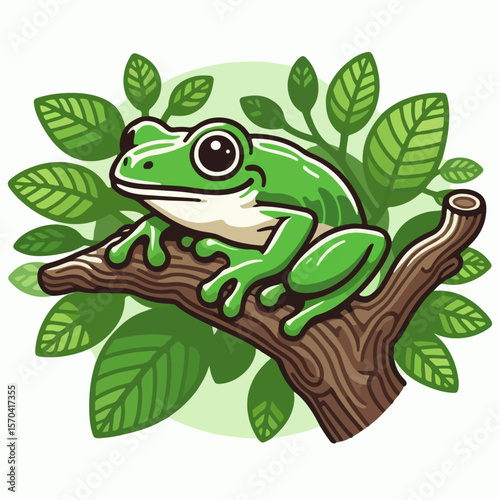 tree frog cartoon vector illustration