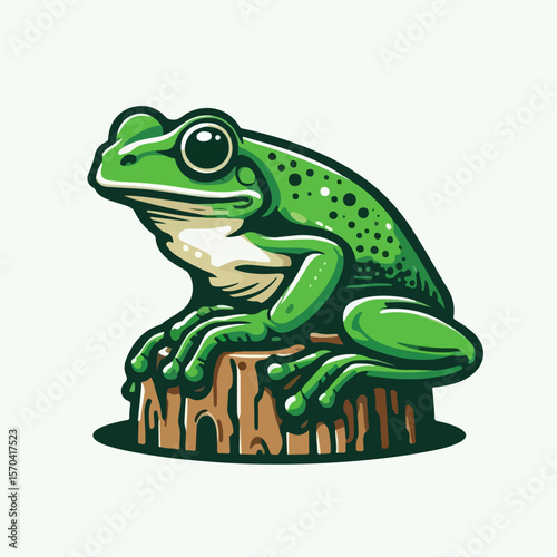 tree frog cartoon vector illustration
