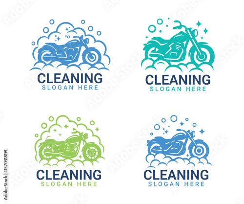 Motorcycle Cleaning Service Logo Design