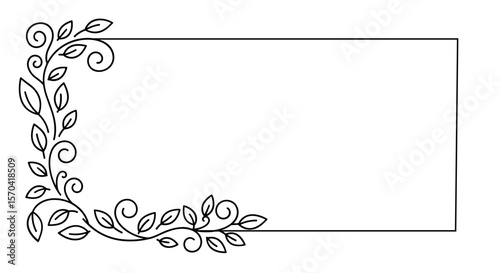 Abstract White Scattered Leaves Corner Elements Vector