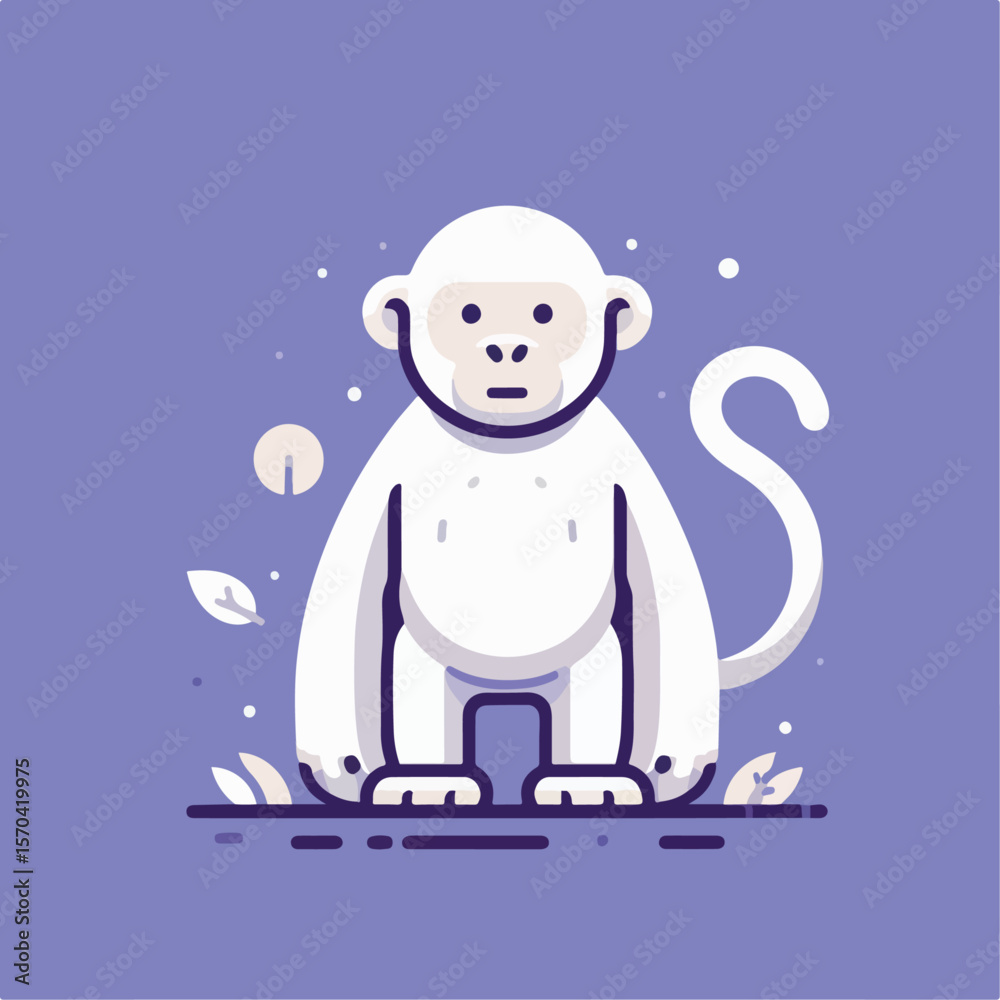 Fototapeta premium white monkey vector illustration