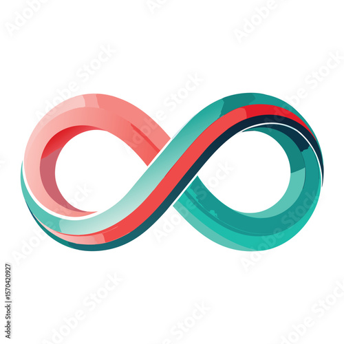 Abstract infinity symbol with gradient colors and smooth curves silhouette