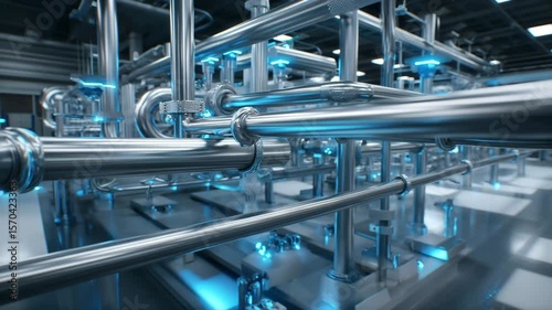 iron pipes in a factory