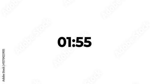  countdown timer two minute animation from 120 to 0 seconds on transparent background, 2 minute countdown timer, Digital Countdown video.