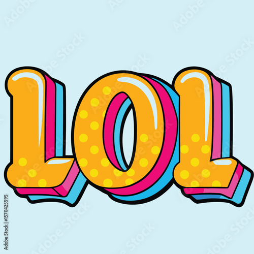 Bold colorful letters spelling out lol orange yellow
