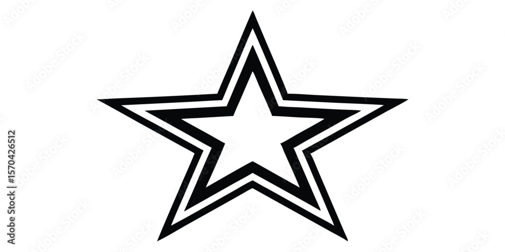 Fototapeta premium One Star Vector Icon Sharp Edges And Bold Outline