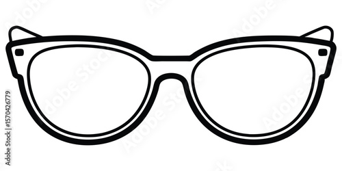 Retro Sunglasses Silhouettes Set Round Cat Eye Vector