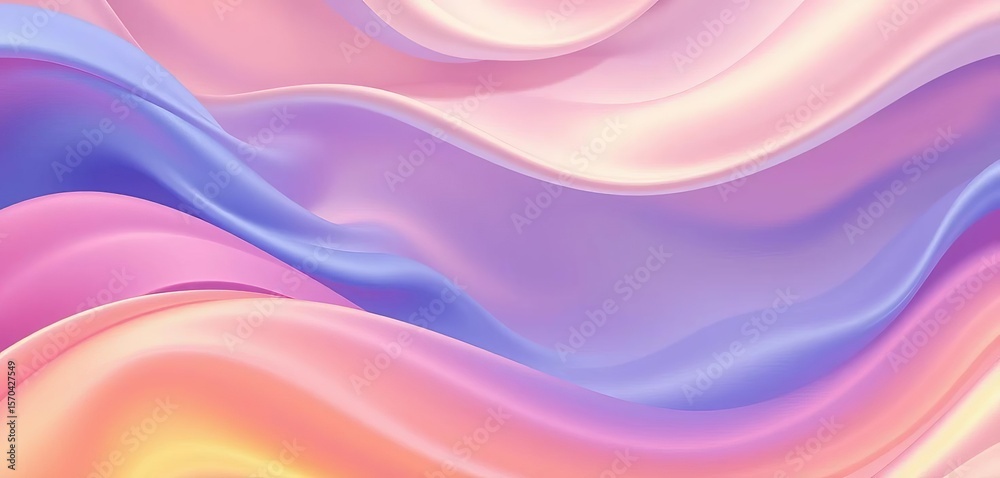 Obraz premium Serene abstract of cool and warm flowing silk waves, aesthetic, motion