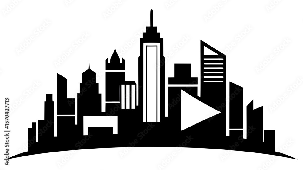 Fototapeta premium Modern City Skyline Urban Landscape Design Inspiration