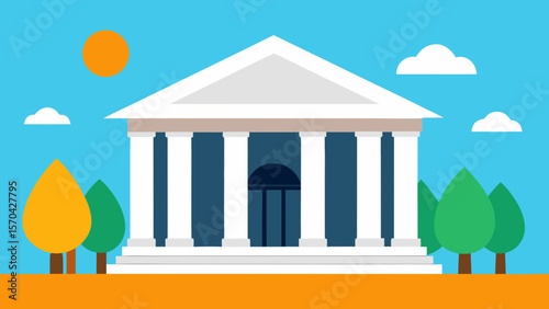 Majestic Classical Building Architecture Columns, Design, and Structure