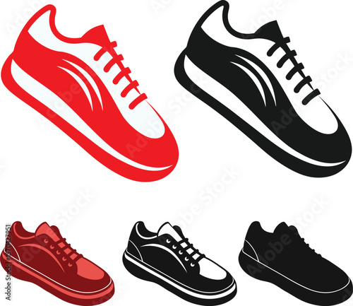 Stylish shoe designs red black white sneakers footwear fashion