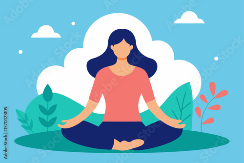woman meditating in yoga pose
