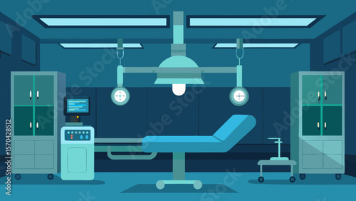 Bright and clean hospital room interior with a bed, medical equipment, and a window offering natural light