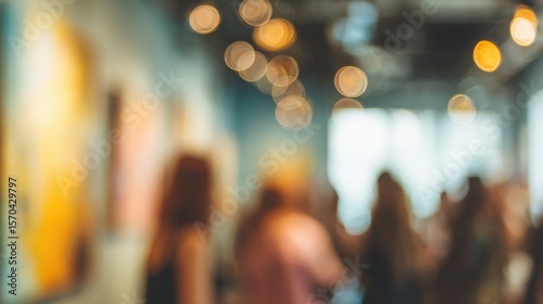 Wallpaper Mural Blurred figures and bokeh lights in interior setting Torontodigital.ca