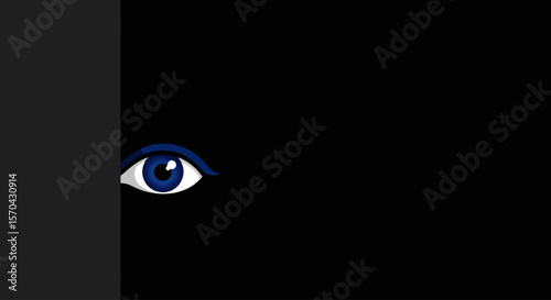 Eye Spy: Cartoon Eye Peek in the Darkness
