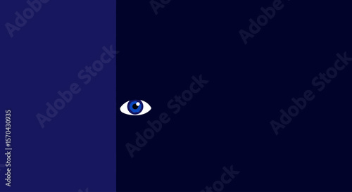 Glimpse of Perception: A Solitary Eye in Shadow