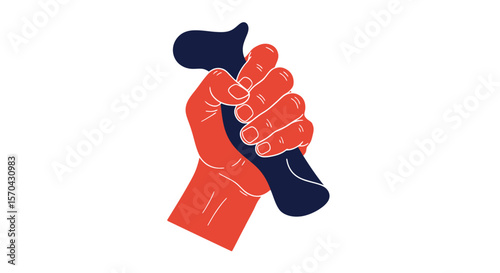 Grip of Support: Hand Holding Walking Cane Illustration