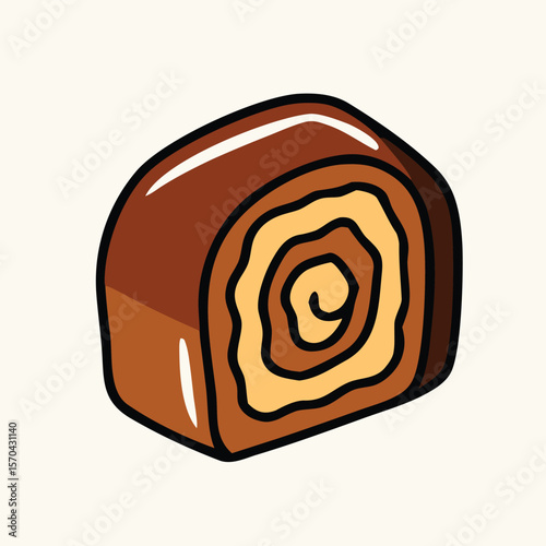 Chocolate roll with cream filling dessert sweet