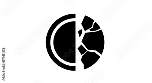 Fractured Circle: Resilience and Brokenness Icon