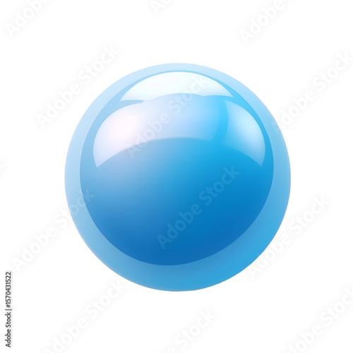 light glossy blue bubble, isolated, 