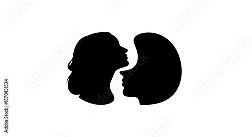Intertwined Silhouettes: Connection and Relationship Concept